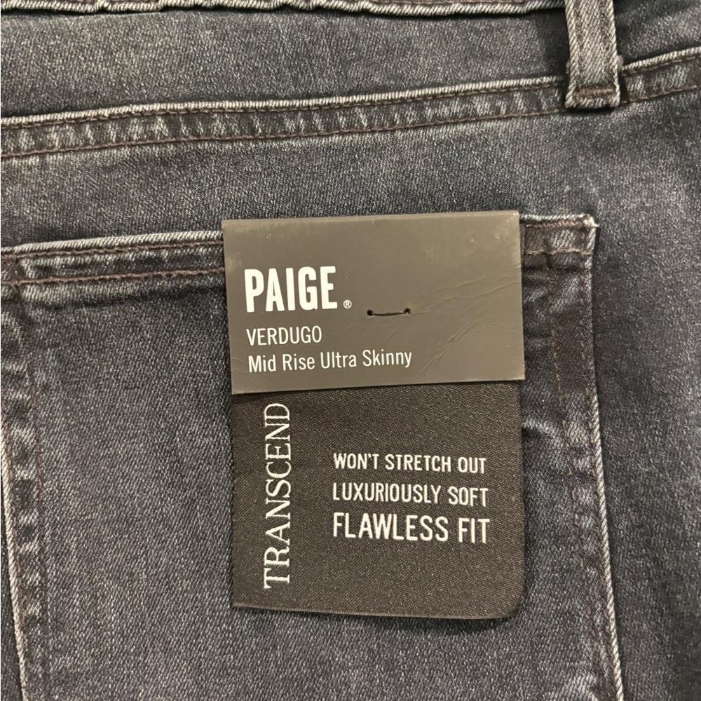 Paige Verdugo Mid Rise Ultra Skinny Jeans - Washed Black